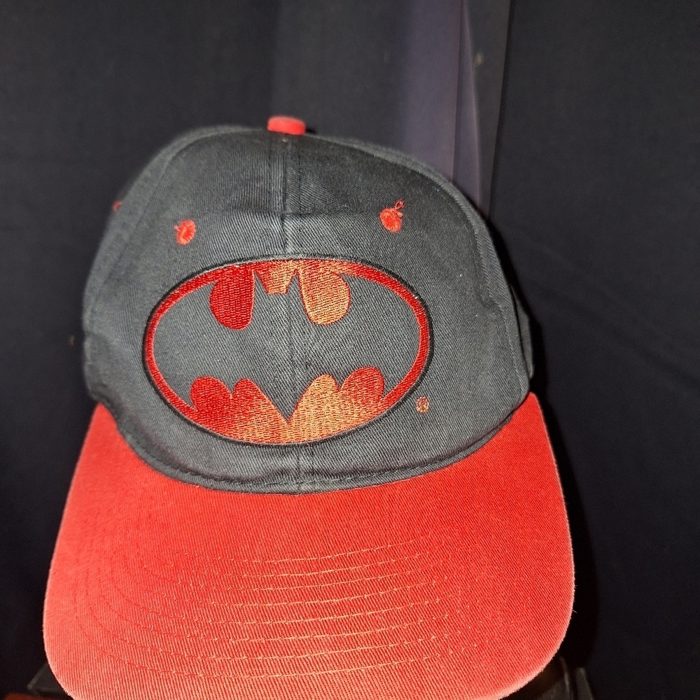 Kids Batman Logo Cap Black and Red